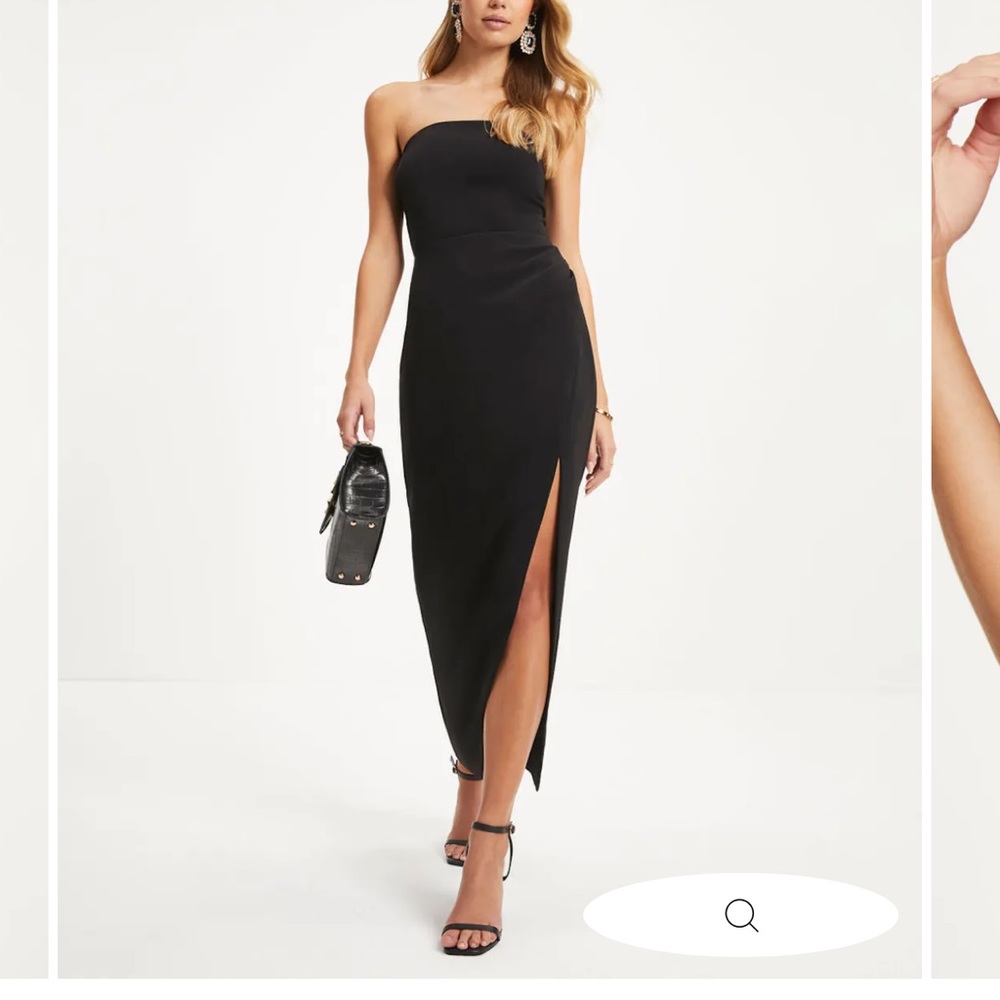STRAPLESS SIDE SLIT MAXI DRESS - BLACK NWT